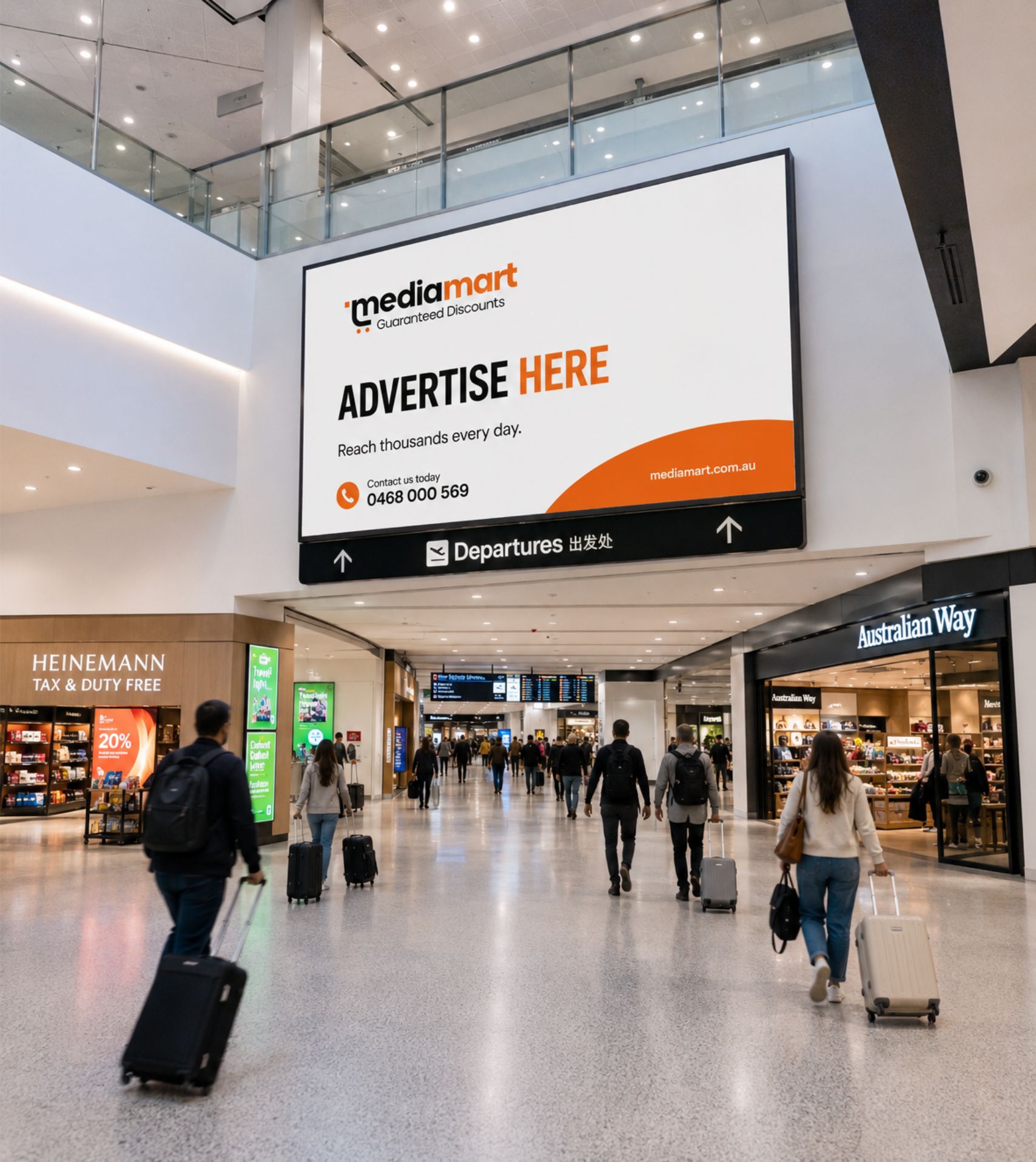 Airport and transit corridor advertising visual